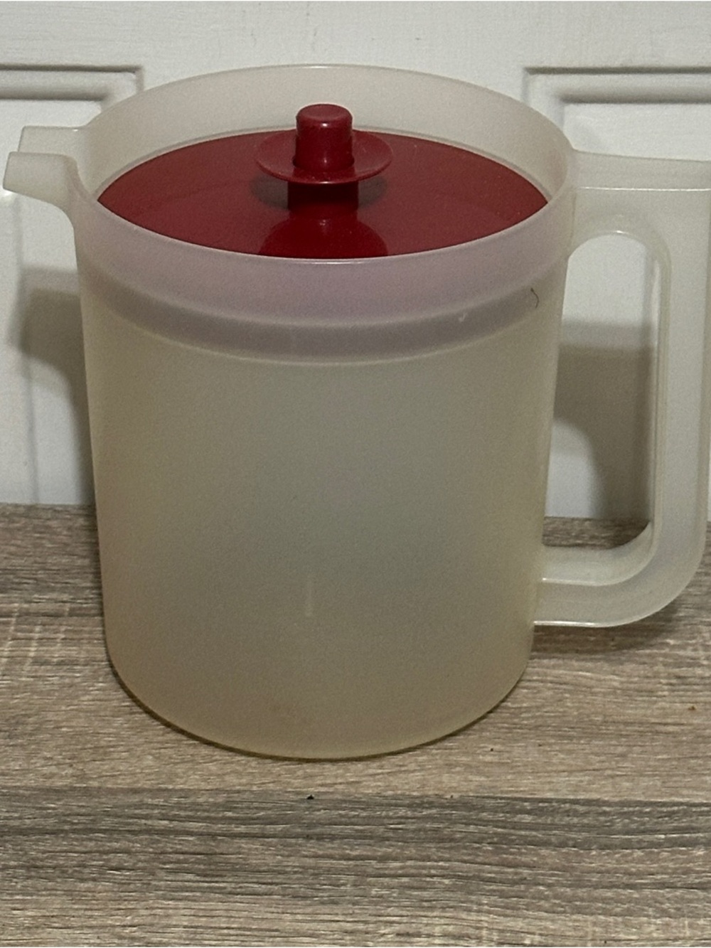 Vintage Tupperware Pitcher 1.5 QT Red 1575-5 Seal Push Button Lid